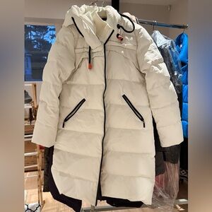 Orolay Long Thickened Hooded Down
Jacket White Medium